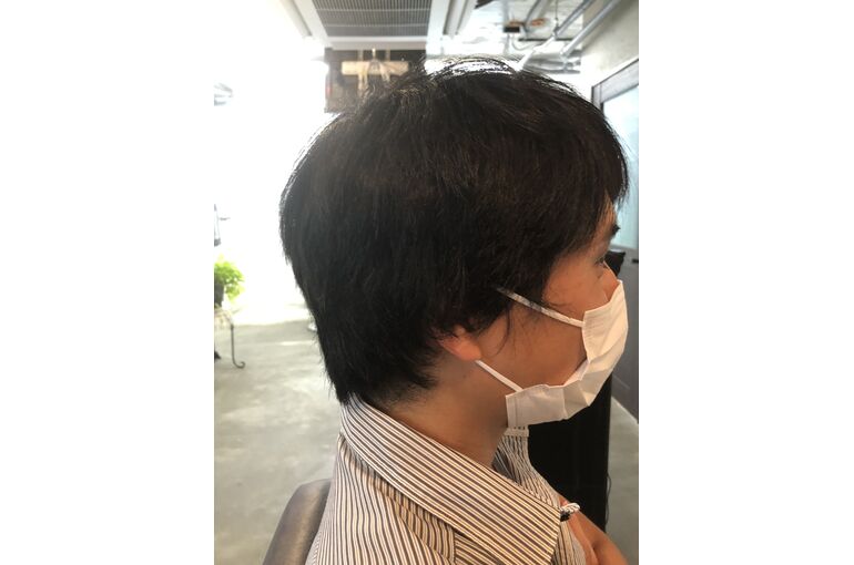 変身前の髪型