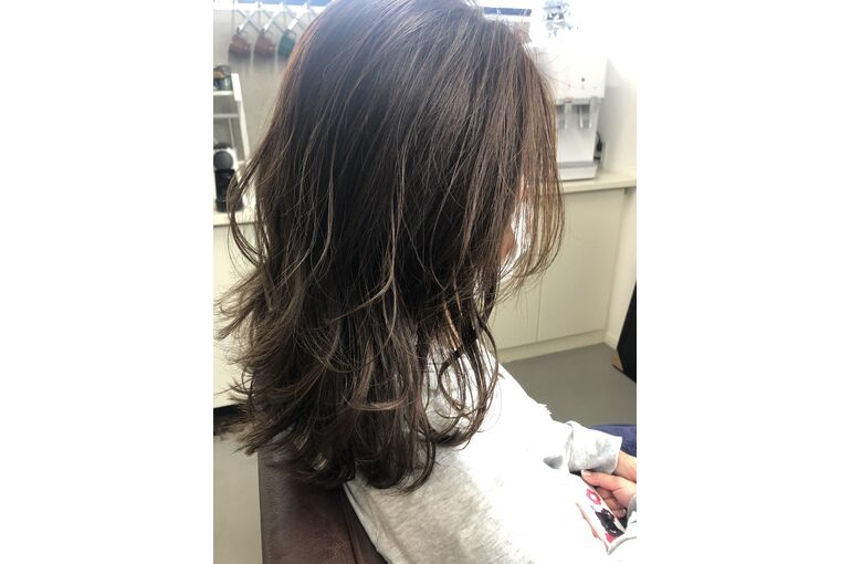 ハイライト✖くせ毛風パーマヘア